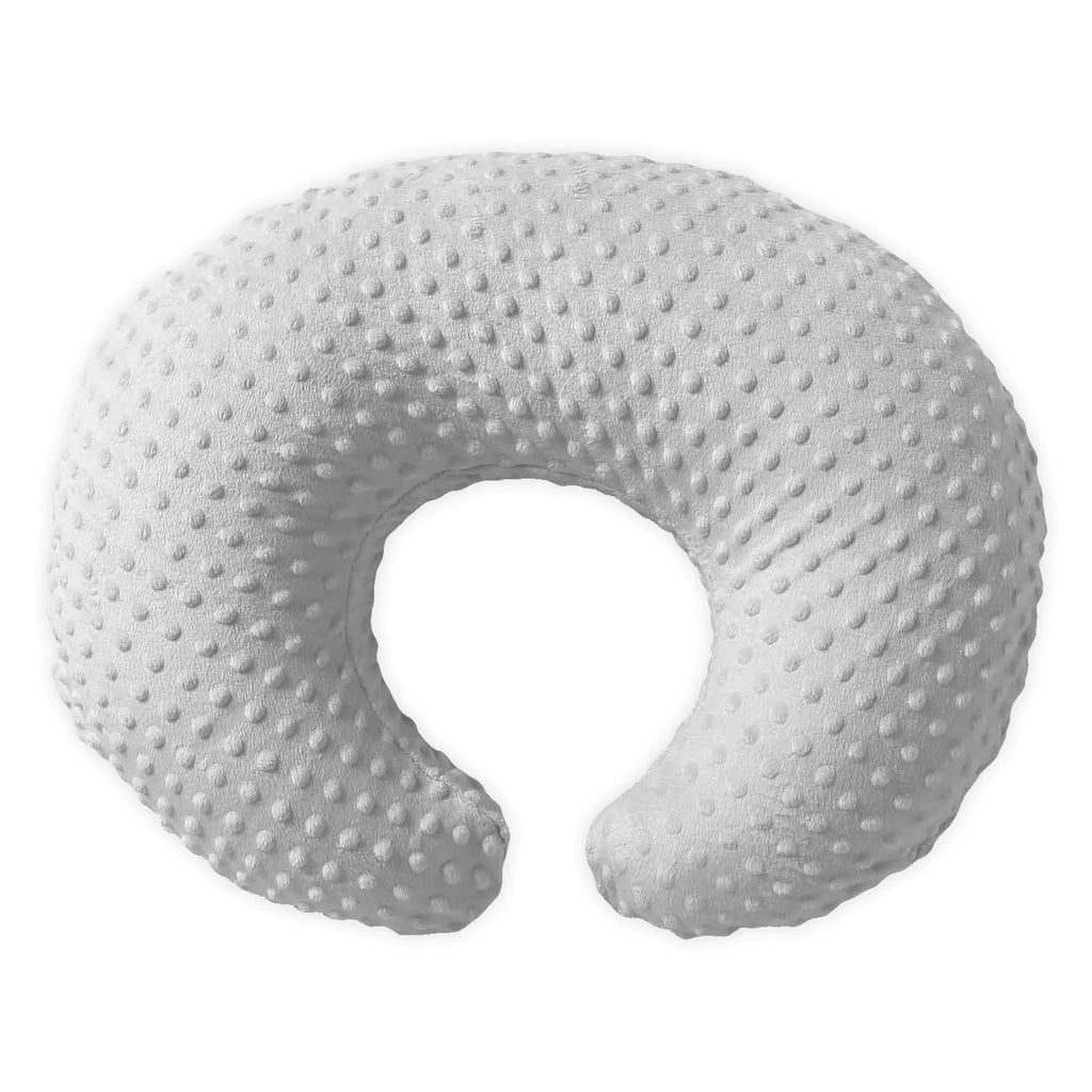 Witeasy Nursing Pillow Bottle and Breastfeeding Pillows Nursing Essentials Baby Feeding Pillow with Removable Cotton Blend Cover Machine Washable Baby Donut Pillow (Minky Dot-Grey)