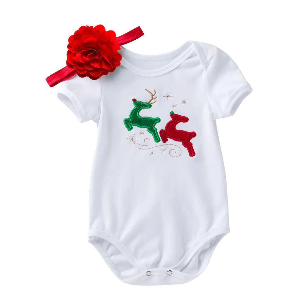 Christmas Short Sleeve Baby Clothing for Ages 0-2