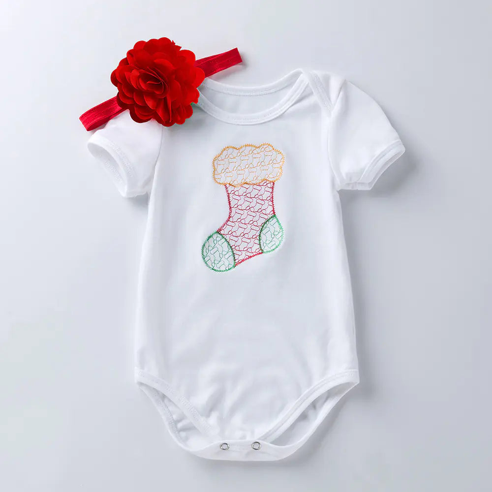 Christmas Short Sleeve Baby Clothing for Ages 0-2