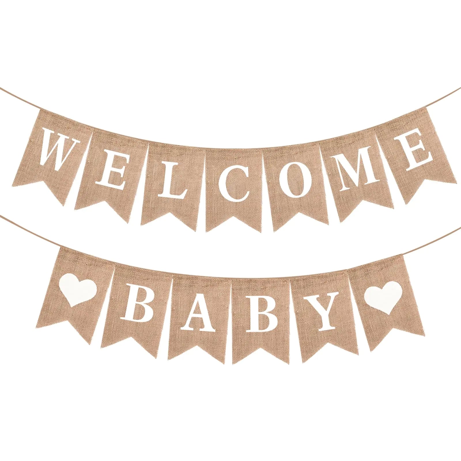 Welcome Baby Banner - Pre-Strung Burlap Welcome Baby Sign - Welcome Baby Sign for Backdrop - Baby Shower Banner Sign Decorations Baby Announcement Sign Baby Arrival Banner